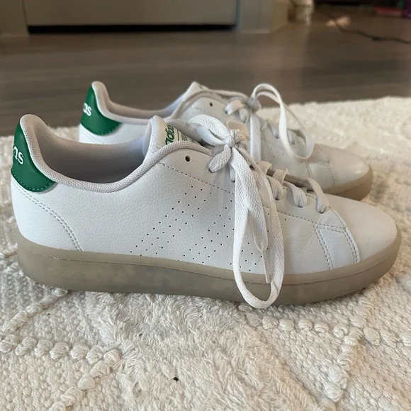 Adidas Mens Advantage Eco 'White Green' Adidas Mens Advantage Eco 'White Green'